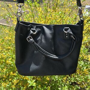 Lady Conceal Purse Crossbody Black Faux Leather with Lock and Key and Holster